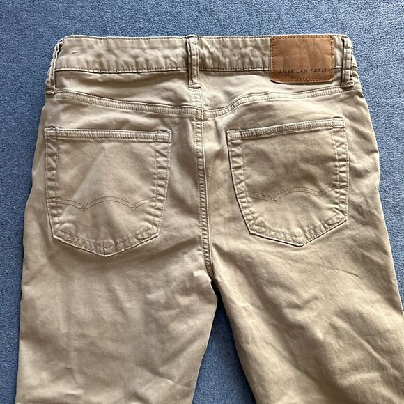 American Eagle AE Mens Khaki Slim Straight Jeans 29x32 Measure 30x30 Flex Pants - Picture 5 of 9